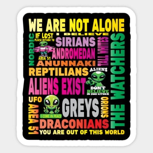 Aliens UFO Extraterrestrial Conspiracy I Want To Believe Area 51 Roswell Sticker